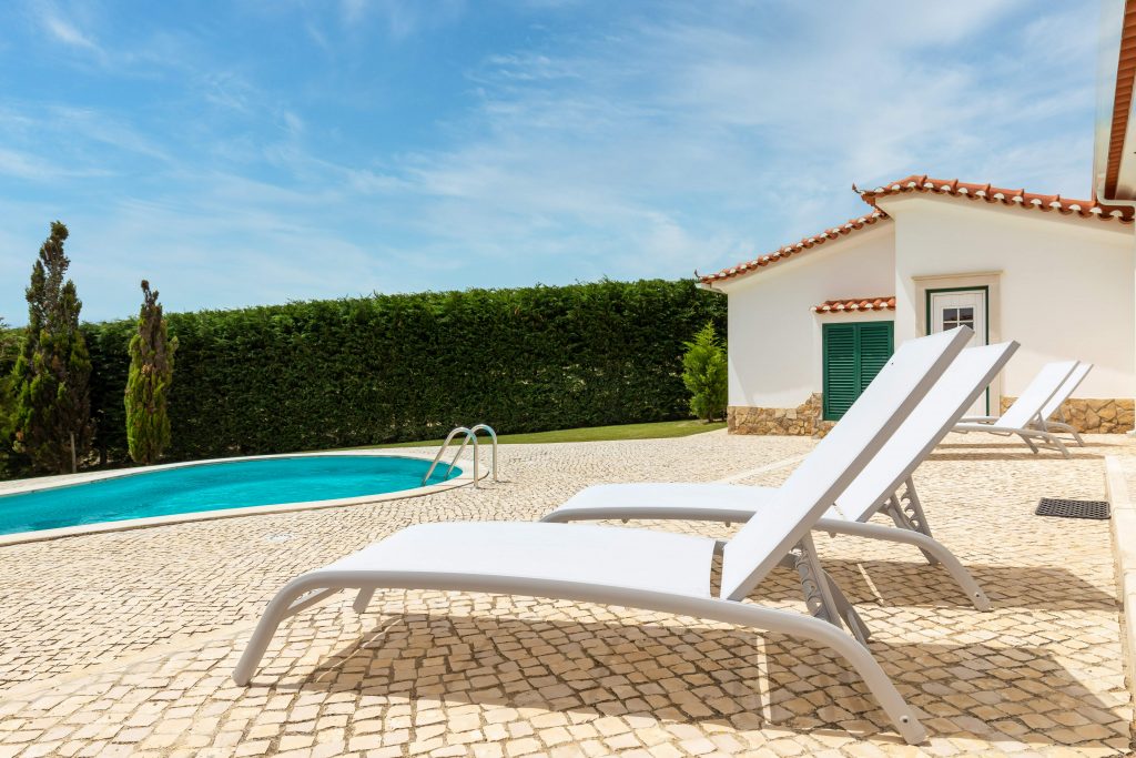 These comfortable sunbeds near the pool will make it hard to not fall asleep ;-)