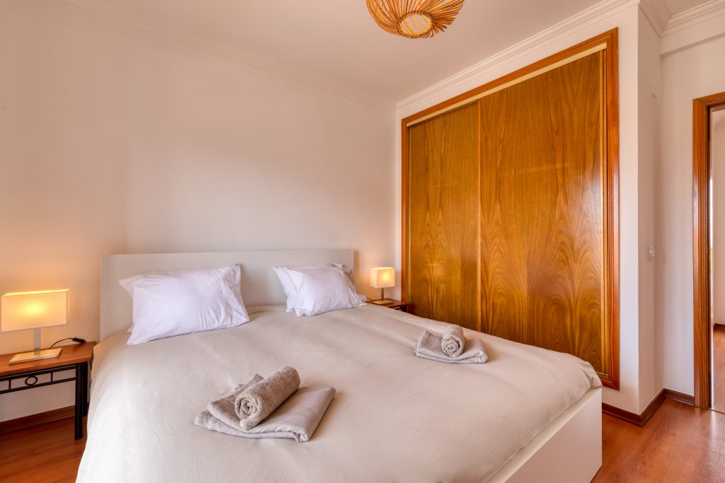 Comfortable king size bed on the 1st floor with a big closet for all your clothes